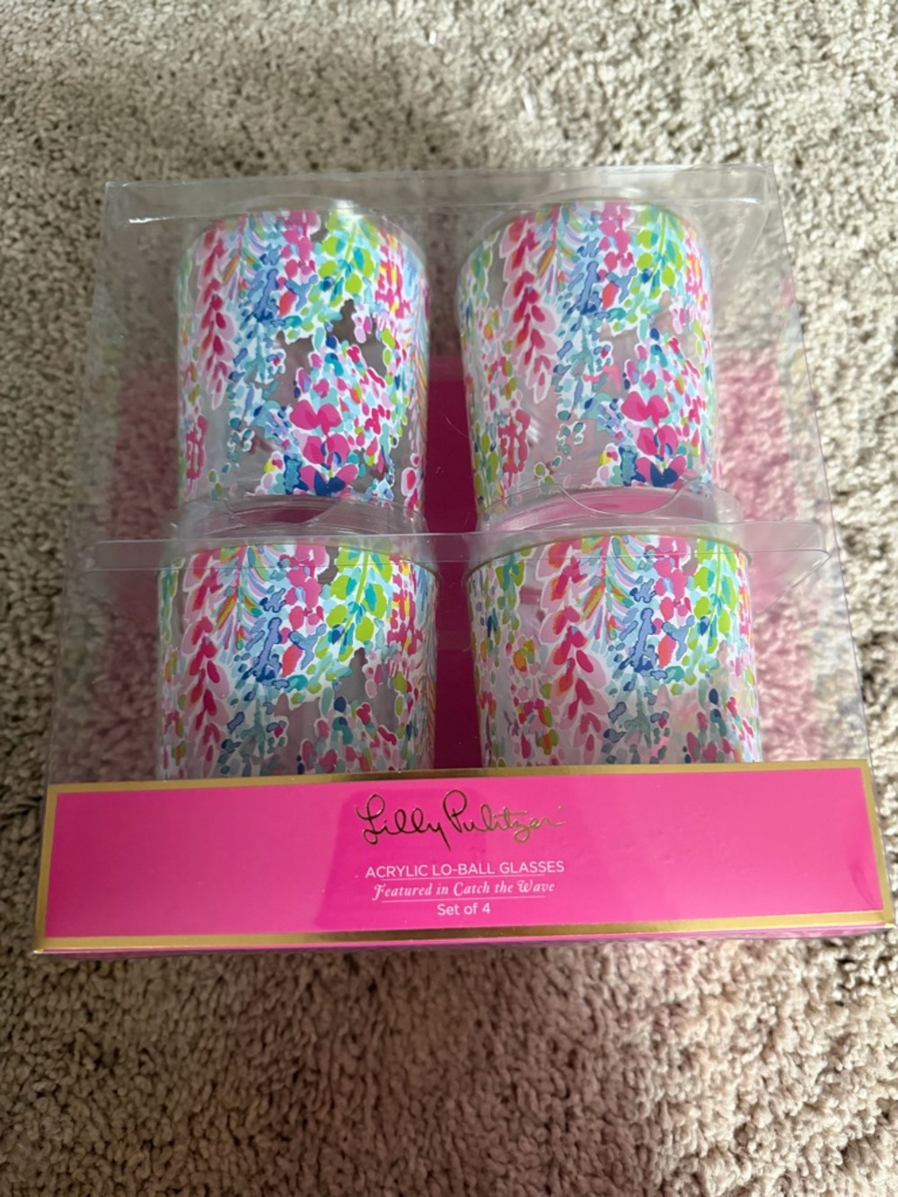 Lilly Pulitzer Acrylic Lo-Ball Glasses (Set of 4) featured in catch the wave